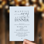 Invitación Felicices para Siempre Después de la Cena Recepció<br><div class="desc">Celebra tu nuevo viaje con esta elegantemente diseñada invitación de "Dinner Happily Ever After". Este diseño es la elección perfecta para parejas que han intercambiado votos en una ceremonia privada o fuga y ahora están listas para organizar una gran cena de boda y celebración de baile con todos sus seres...</div>