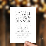 Invitación Felicices para Siempre Después de la Cena Recepció<br><div class="desc">Celebra tu nuevo viaje con esta elegantemente diseñada invitación de "Dinner Happily Ever After". Este diseño es la elección perfecta para parejas que han intercambiado votos en una ceremonia privada o escapada y ahora están listas para organizar una gran cena de boda y celebración de baile con todos sus seres...</div>