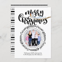 Invitación FELICIDAD DE NAVIDAD FOTO Festividad moderna Robin