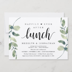 Invitación Felicidad Después del Almuerzo, Boda Rústica con V