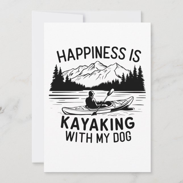 Invitación Felicidad es un Paseo en Kayak con mi Perro al Air (Anverso)