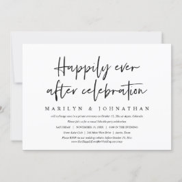 Invitación Felicidad Eterna Cena de Boda Informal Huida