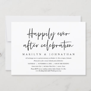 Invitación Felicidad Eterna Cena de Boda Informal Huida