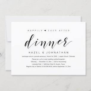Invitación Felicidad Eterna Después, Cena de Elopamiento de B
