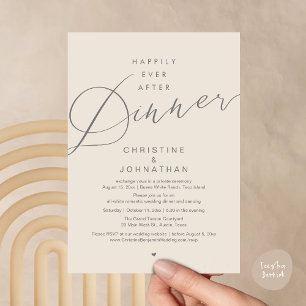 Invitación Felicidad Eterna Después de la Cena, Boda Romántic