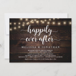 Invitación Felicidad Eterna, Luces de Cuerda Rústicas, Fuga