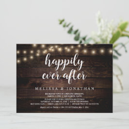 Invitación Felicidad Eterna, Luces de Cuerda Rústicas, Huida
