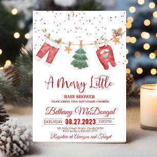 Invitación Felicidad Pequeño Baby Shower Santa Bebé