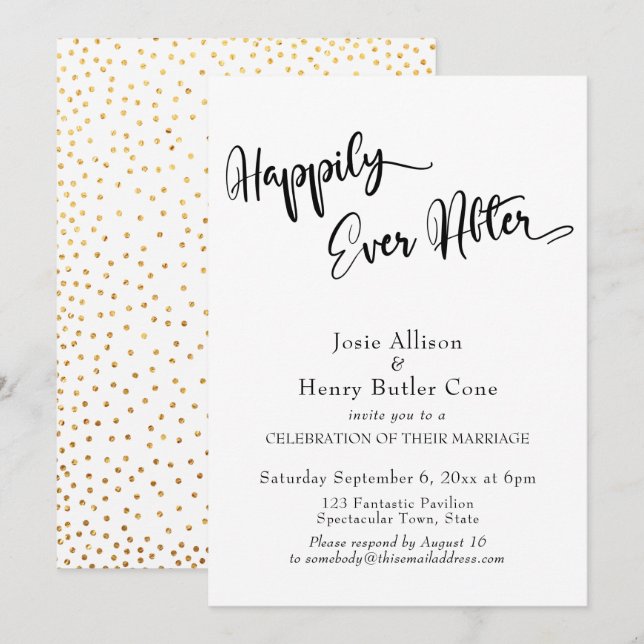 Invitación Felicidad por haber ido a la recepción de la boda  (Anverso / Reverso)