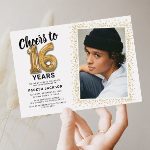 Invitación Felicidades a los Dieciséis Cumpleaños 16 Foto