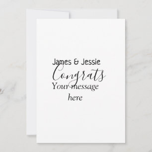 Invitación Felicidades agregar nombre mensaje boda pareja rec