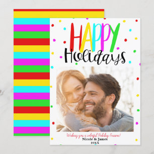 Invitación Felicidades Coloridos puntos de vacaciones Foto