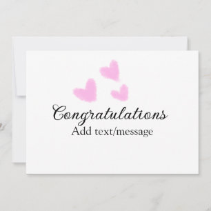 Invitación Felicidades de corazón rosado graduación acuarela 