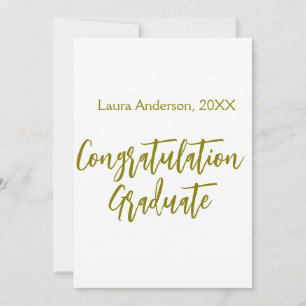 Invitación Felicidades graduado dorado nombre clase 20XX si