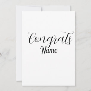 Invitación Felicidades graduado nombre simple minimal año cla