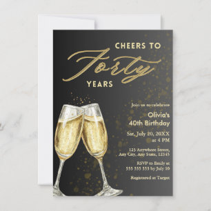 Invitación Felicidades modernas por cuarenta años Cumpleaños