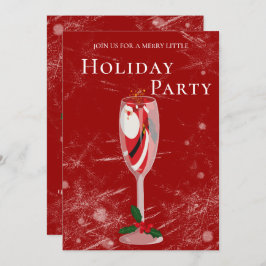 Invitación Felicidades Navideñas Santa champán Vacaciones