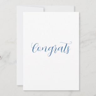 Invitación felicidades nombre azul elegante fecha de graduaci