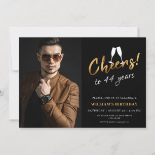 Invitación Felicidades por 44 años de cumpleaños adulto de or