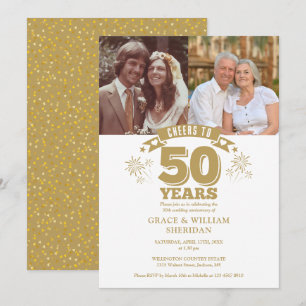 Invitación Felicidades por 50 Aniversario de Boda 2 Fotos