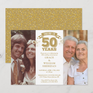 Invitación Felicidades por 50 Aniversario de Boda 2 Fotos