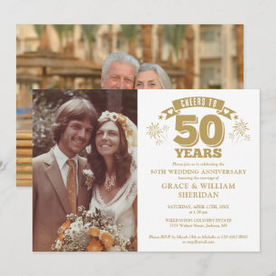 Invitación Felicidades por 50 Aniversario de Bodas de Oro 2 F
