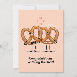 Invitación Felicidades por Atar el Nudo Pretzel Gracioso