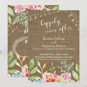 Invitación Felicidades Por Haber Pasado, Burlap, Flores Y Luc