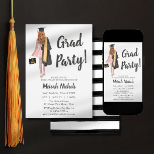 Invitación Felicidades por la graduación Chica de la Universi