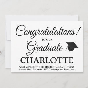 Invitación Felicidades por la graduación de personalizado de 