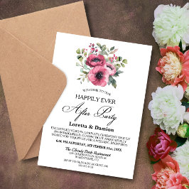 Invitación Felicidades por la recepción de la boda floral ros
