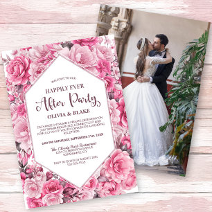 Invitación Felicidades por la recepción de la boda floral ros