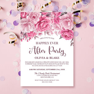 Invitación Felicidades por la recepción de la boda floral ros