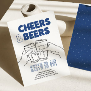 Invitación Felicidades y Cervezas Cumpleaños Hombres 30, 40,