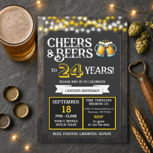 Invitación Felicidades y cervezas por el cumpleaños de la cer