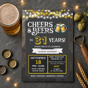 Invitación Felicidades y cervezas por los 31 años de la cerve