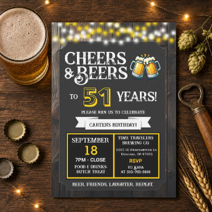 Invitación Felicidades y cervezas por los 51 años de la cerve