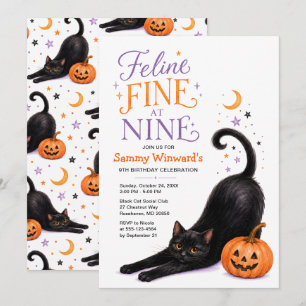 Invitación Felicino Felino a los Nueve Cumpleaños de Hallowee