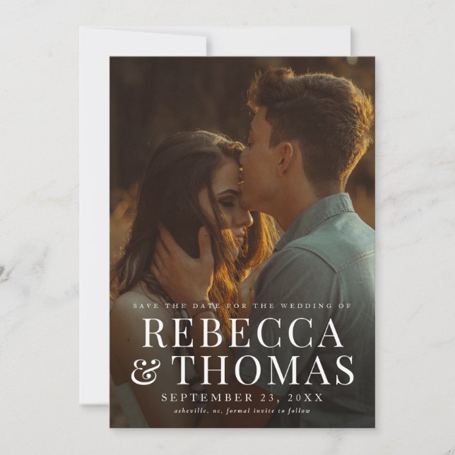 Invitación Felicitación de boda con superposición de foto mod (Anverso)