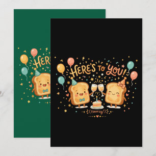 Invitación Felicitación de Celebración de Tostada Adorable