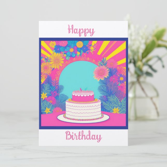 Invitación Felicitación de Cumpleaños (Anverso de pie)