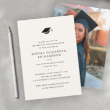 Felicitación de graduación de foto en blanco y neg