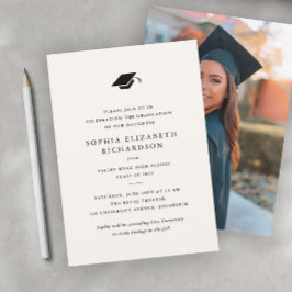 Invitación Felicitación de graduación de foto en blanco y neg