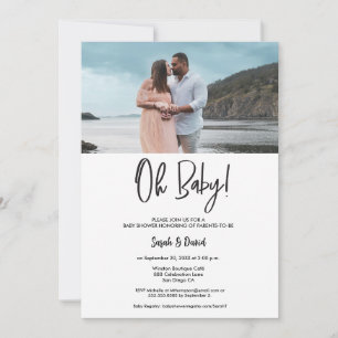 Invitación Felicitación moderna para baby shower de pareja co