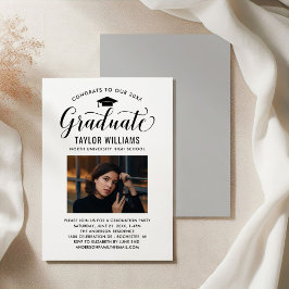 Invitación Felicitaciones a nuestra foto de escritura negra p