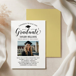 Invitación Felicitaciones a nuestra foto de escritura negra p