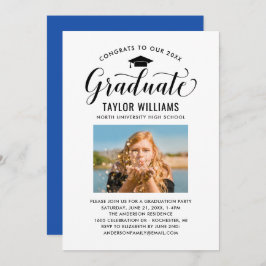 Invitación Felicitaciones a nuestra foto de escritura negra p