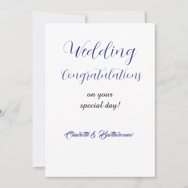 Invitación Felicitaciones a su Boda (Anverso)