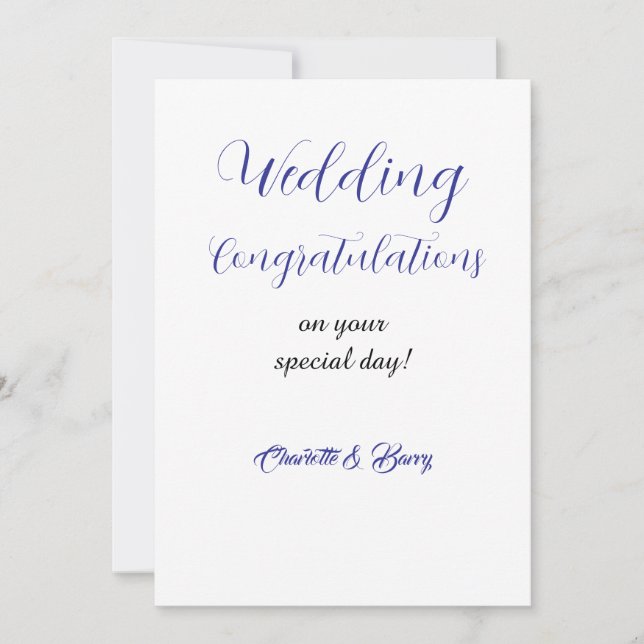 Invitación Felicitaciones a su Boda (Anverso)