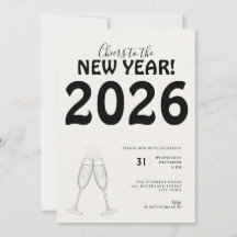 Felicitaciones modernas para año nuevo tipografía 
